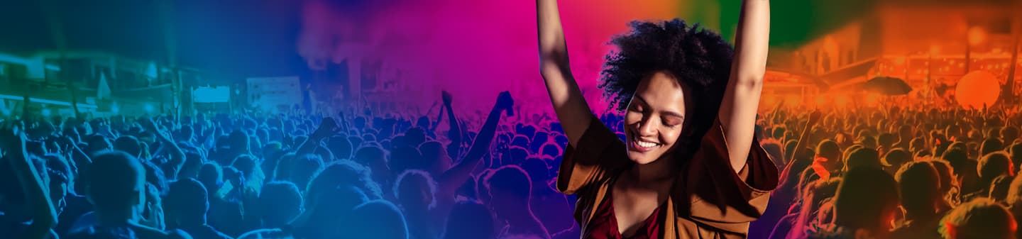 People enjoying an event